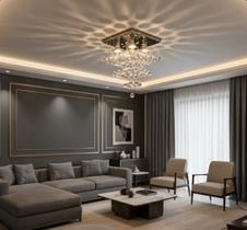 Lustre de Cristal Acrílico Para Sala de Jantar com 35cm de Altura