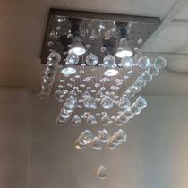 Lustre de Cristal Acrílico Para Sala de Jantar com 35cm de Altura
