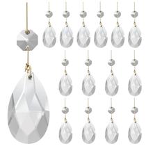 Lustre de cristal Aiskaer Teardrop, 15 unidades transparentes com pino dourado Lustre de cristal Aiskaer Teardrop, 15 unidades transparentes com pino dourado