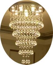 Lustre De Cristal Base 50cm Até 2 Metros De Altura