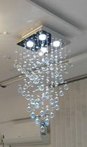 Lustre de cristal base inox corte a laser para decoração e iluminação sala estar jantar hall entrada