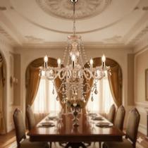 Lustre de Cristal Clássico Luxuoso Maria Thereza 5 Braços