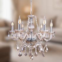 Lustre de Cristal Clássico Luxuoso Maria Thereza 6 Braços - Lustre de Cristal Clássico Luxuoso Maria Thereza 6 Braços -