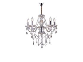 Lustre de Cristal Decorativo Taschibra Glam 5xe14 Vidro e Aço - Design Sofisticado