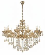 Lustre De Cristal Dourado Luxo 12 Braços Maria Tereza Lustre De Cristal Dourado Luxo 12 Braços Maria Tereza