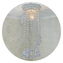 Lustre de Cristal em Acrílico 45 cm - Design Moderno