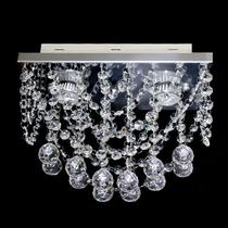 Lustre De Cristal Esfera Plafon Retangular 30X15X20cm