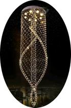 Lustre De Cristal Espiral Duas Camadas Até 1,40m Lustre De Cristal Espiral Duas Camadas Até 1,40m