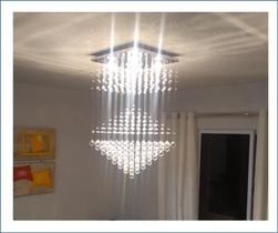 Lustre de cristal inox polido quadrado luminaria decoração e iluminação sala jantar estar e quarto