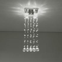 Lustre de Cristal k9, para quarto, base de inox 20x20cm com 70cm de Altura