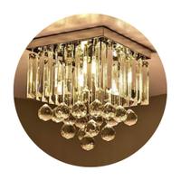 Lustre De Cristal Legítimo 30x30 Para Sala, quarto e escritório