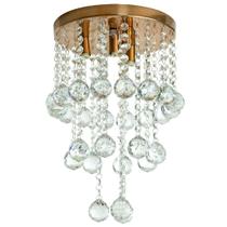 Lustre De Cristal Legitimo Classic Round Long 25 Cobre