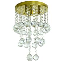 Lustre De Cristal Legitimo Classic Round Long 25 Dourado