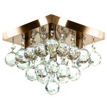 Lustre De Cristal Legitimo Classic Square 20x20 Cobre