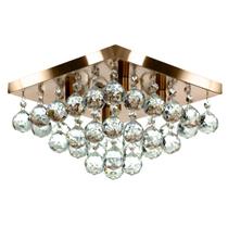 Lustre De Cristal Legitimo Classic Square 30x30 Cobre