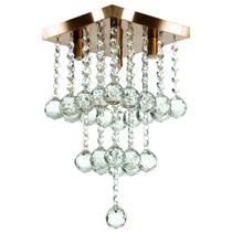 Lustre De Cristal Legitimo Classic Square Long 20 Cobre