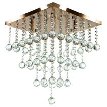 Lustre De Cristal Legitimo Classic Square Long 40 Cobre