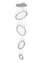 Lustre de Cristal Legitimo Esferas 42cm Pé Direito Duplo Vão de Escada Sala Alta