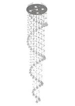 Lustre de Cristal Legitimo Espiral 40cm Pé Direito Duplo Vão de Escada Sala Alta Mesa ESP40 Com Lampadas Led