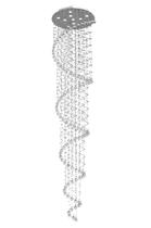 Lustre de Cristal Legitimo Espiral 60cm Pé Direito Duplo Vão de Escada Sala Alta ESP60 - Arevo Iluminação