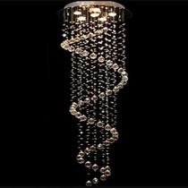 Lustre De Cristal Legítimo Espiral Com 2 Metros De Altura, Base De Inox Polido Com 50CM De Diâmetro Lustre De Cristal Legítimo Espiral Com 2 Metros De Altura, Base De Inox Polido Com 50CM De Diâmetro