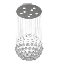 Lustre de Cristal Legitimo Globo 40cm Sala de Estar Mesa Jantar Quarto Living G140