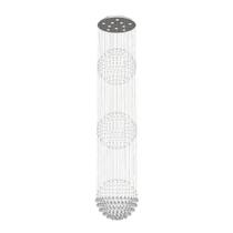 Lustre de Cristal Legitimo Globo Triplo 60cm Pé Direito Duplo Vão de Escada Sala Alta G360