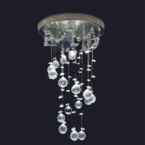 Lustre De Cristal Legítimo K9 Redondo Espiral 40 Cm De Altura