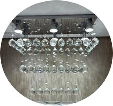 Lustre De Cristal Legítimo K9 Retangular Para Sala De Jantar