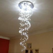 Lustre de Cristal, legítimos K9 Espiral com 2,18mts e base de inox espelhada de 30cm de diâmetros Lustre de Cristal, legítimos K9 Espiral com 2,18mts e base de inox espelhada de 30cm de diâmetros