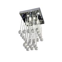 Lustre de Cristal LM11 4 Luzes G9 Bivolt para Sala Quarto Corredor Hall e Lavabo Design Moderno Sofisticado com Pingentes Transparentes