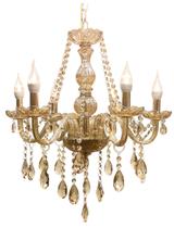 Lustre De Cristal Luminária Luxuoso Ambar Com 06 Braços, lustre pendente, lustre 06 braços, lustre de cristal, lustre para sala, lustre para sala
