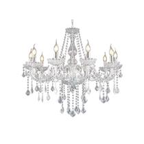 Lustre De Cristal Luminária Luxuoso Transparente 12 Braços