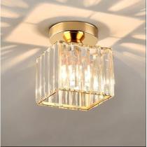 Lustre de cristal minimalista Iluminação residencial Quarto Sala de estar Sala de jantar Norma:Ouro Quadrado
