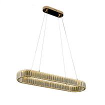 Lustre de Cristal Moderno Led 40w 3000k Metal Dourado 90cm