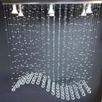 Lustre de cristal,p/sala de jantar,estar, recepção, com 90cm de altura,base de inox polido 70x20cm