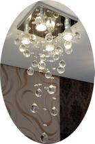 Lustre De Cristal Para Sala Com Base De Inox De 20x20cm Lustre De Cristal Para Sala Com Base De Inox De 20x20cm