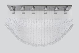 Lustre De Cristal Para Sala de Estar Com Base Inox 1mx20cm
