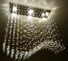 Lustre de cristal para sala de jantar, retangular base de inox 70x20cm com 1 m de altura Lustre de cristal para sala de jantar, retangular base de inox 70x20cm com 1 m de altura