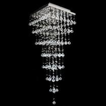 Lustre De Cristal Piramide 8 Camadas Quadrado 38x38x100cm - Jp/Nagoyaduplo/38