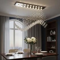 lustre de cristal verdadeiro 100x20 cm modelo onda ILUSTRE CRISTAIS
