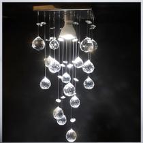 Lustre de cristal verdadeiro 14x14 cm e 30 cm de altura