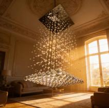 Lustre De Cristal Verdadeiro 1,50 Metros quadrado