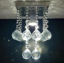 lustre de cristal verdadeiro k9 14x14 cm altura 20 cm