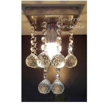 lustre de cristal verdadeiro k9 14x14 cm altura 20 cm