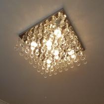 Lustre de cristal verdadeiro quadrado 45x45 cm sala de jantar, sala, quarto