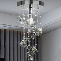 Lustre de cristal verdadeiro redondo 60 cm de altura