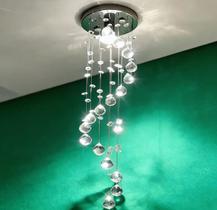 Lustre de cristal verdadeiro redondo em espiral 60 cm ILUSTRE CRISTAIS