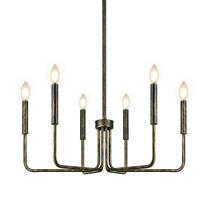 Lustre de fazenda rústico preto Lynnoland de 6 luzes Lustre de fazenda rústico preto Lynnoland de 6 luzes