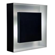 Lustre De Luz Indireta Sobrepor 40x40 Preto Com Branco